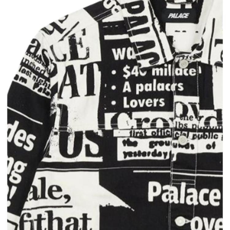 Palace Tabloid Denim Jacket Black Unisex Outerwear Multi-Color P23SHT002