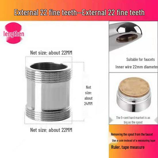 Faucet Adapter & Water Purifier Connector: M22 To 4-Point Coarse Thread Aerator