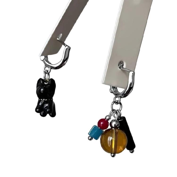 

Elegant Black Dog Earrings Fashionable Asymmetrical Black Dog Earrings Accessory Adding Charm To Any Outfit