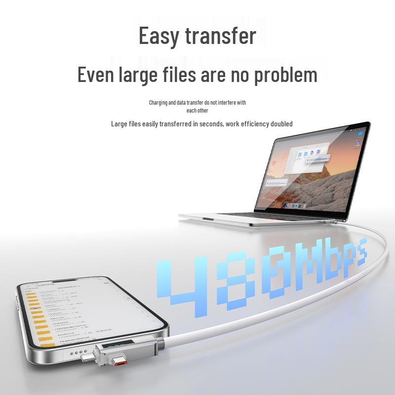 LED Digitalanzeige 5-in-1 Schnellladekabel, Vollständig kompatibel mit Apple & Huawei