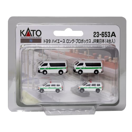 

KATO N Gauge Toyota Hiace Long Probox JR East (4-Car Set) 23-653A Model Train