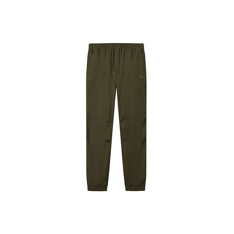 Fila Solid Color Woven Tapered Sports Pants Men Bottoms Saline-Green F11M218801FKK
