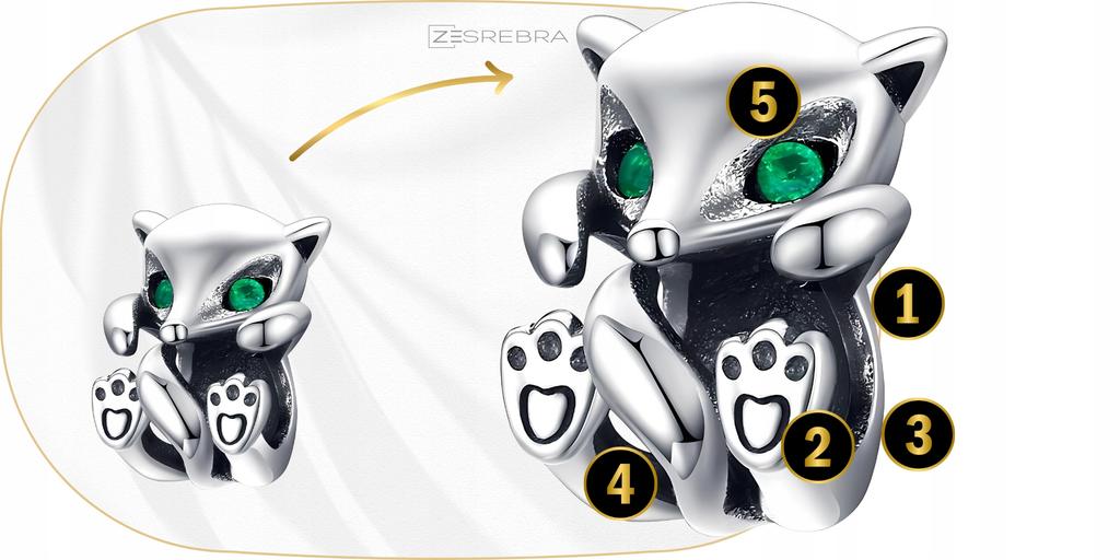 Charms Pr 925 Fox Pendant Bead Colorful Zircons Beads Lis