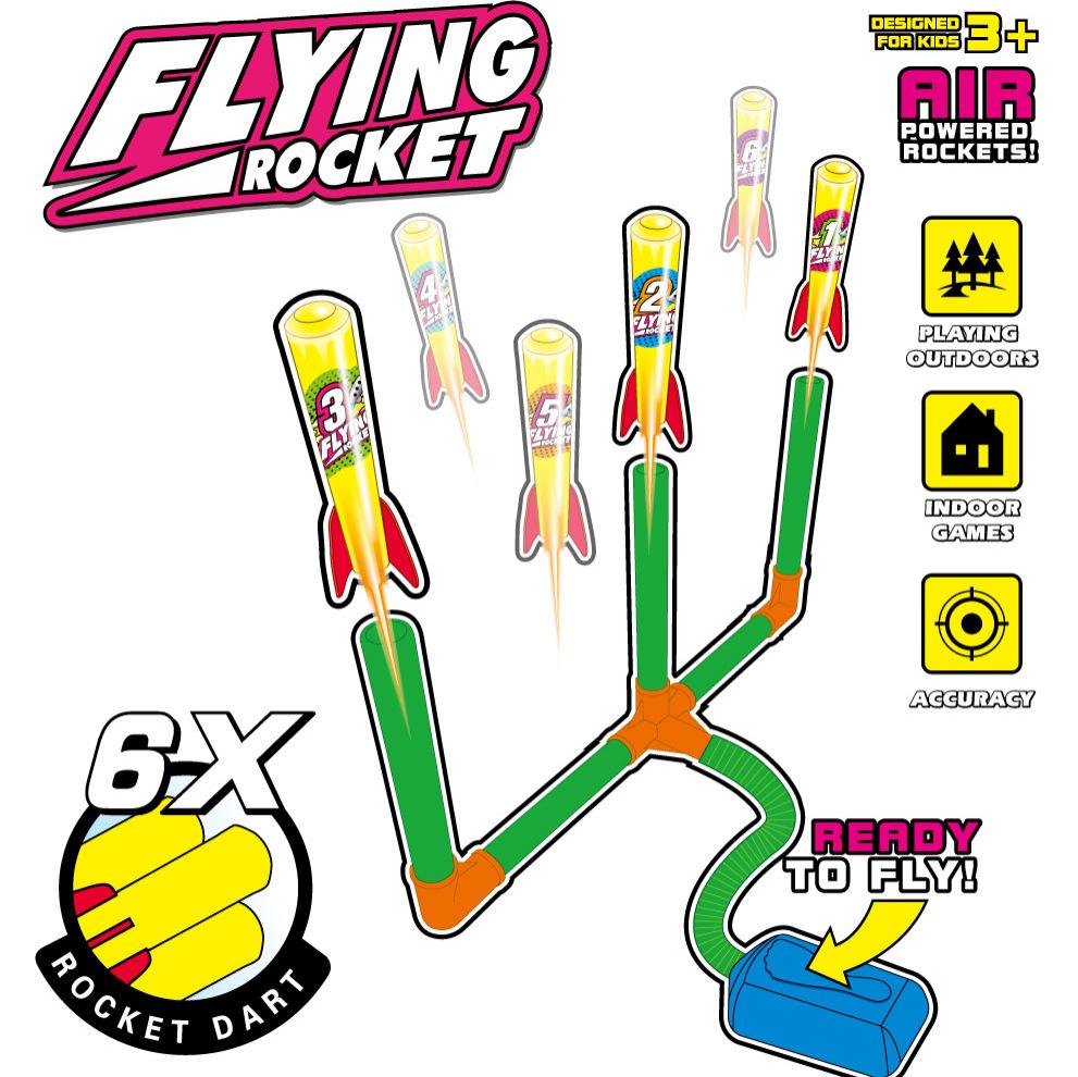 3 Continuous Foot Step Light Rocket Launcher Toy Outdoor Leisure Sports Toy 3-6 Years Old