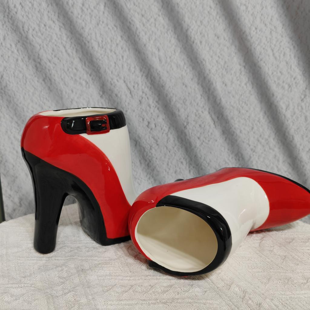 Creative Hawaiian Mugs Style Sexy Ladies Red Shoe Tumbler Tiki Cup Drinkware High Heel Shaped Ceramic Cocktail Mug for Parties