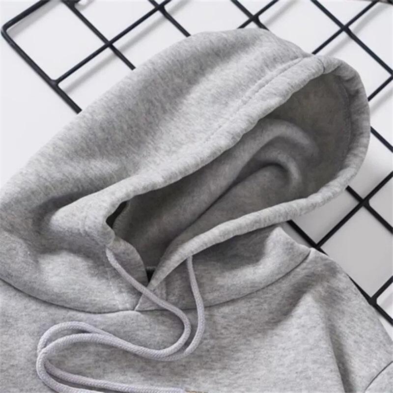 Love Heart Print Hoodie Casual Fleece Lined Pullover Sweatshirt