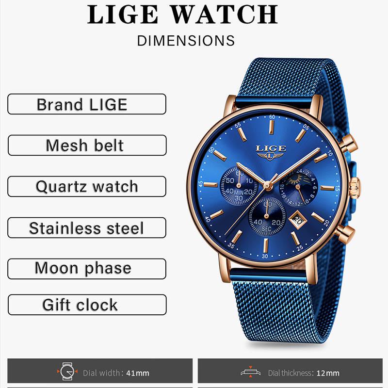 Nuovo orologio LIGE Uomo Semplice Chronograph Maschio Casual In acciaio  inossidabile Quartz Orologio Sport Orologi Uomo acquista in modo economico  — spedizione gratuita, recensioni reali con foto — Joom