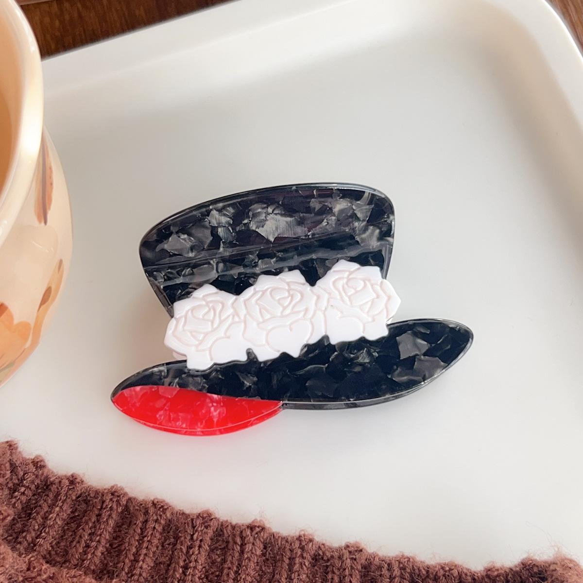 

1pc New Creative Cute Cowboy Hat Hawaiian Hat Acetic Acid Grab Clip Women s Back of Head Disc Hair Shark Clip Hairclip