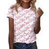 Dames Mode Casual Ronde Hals Borst Print T-shirt