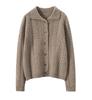 2026 Autumn/Winter Women's Fashionable Thick Cashmere Cable Knit Lapel Cardigan Sweater