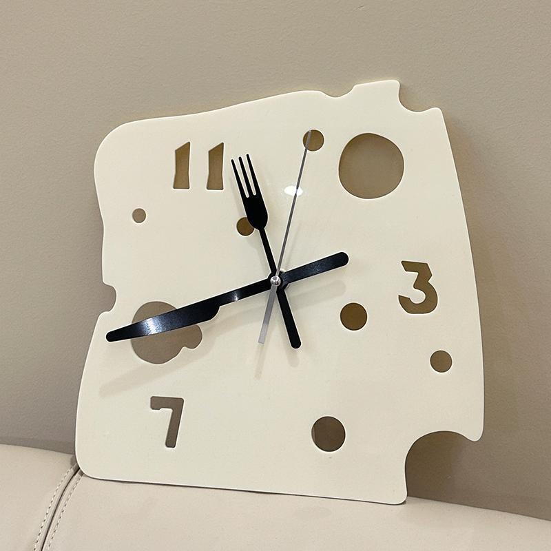 Cream Style Desktop Clock Minimalist Creative Wall Clock Living Room Bedroom Japanese Three-dimensional Art Shape Clock Design Decoration