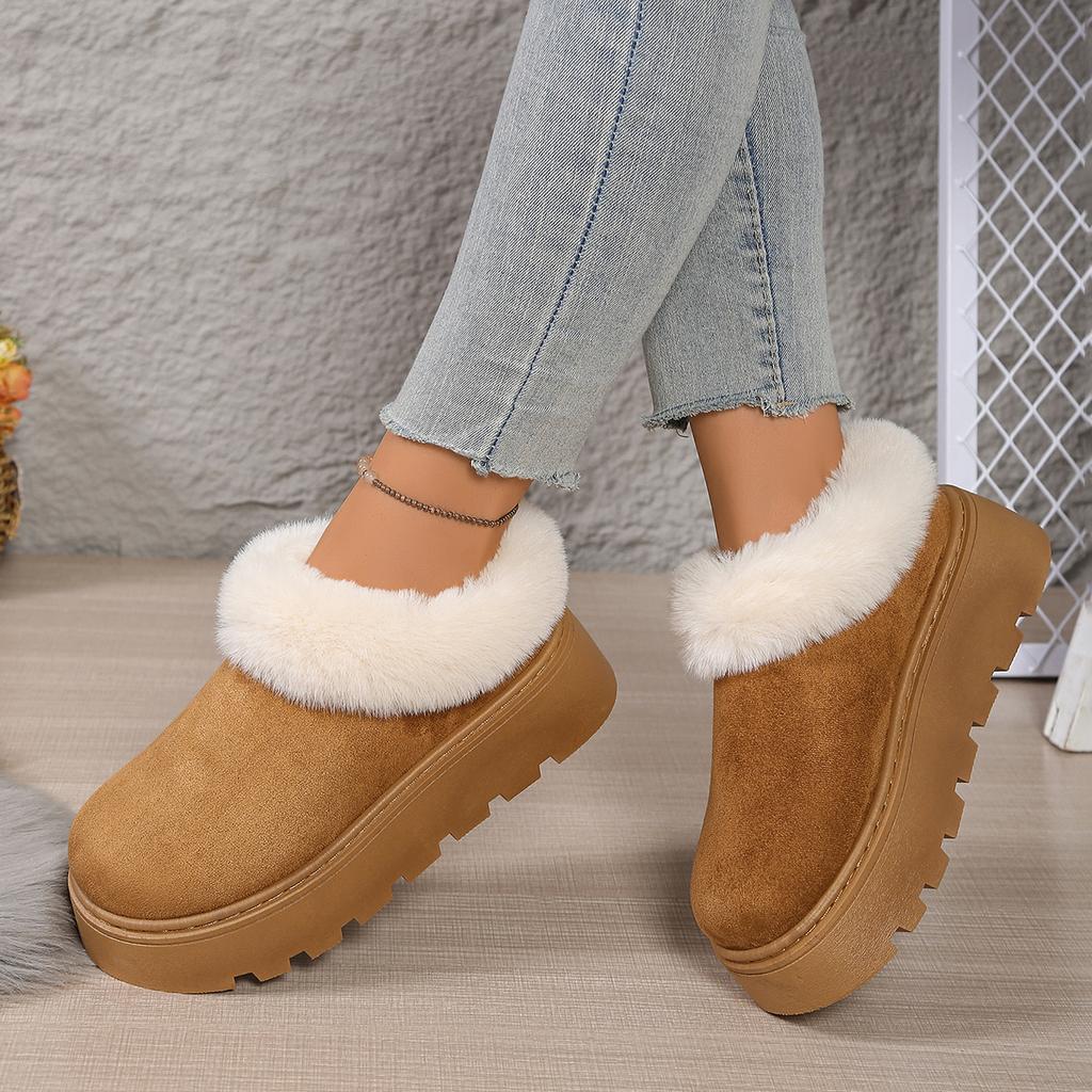 Winter Thicken Plush Warm Snow Boots for Women Plus Size 36-43 Non Slip Cotton Padded Shoes Woman faux fur platform Ankle Boots