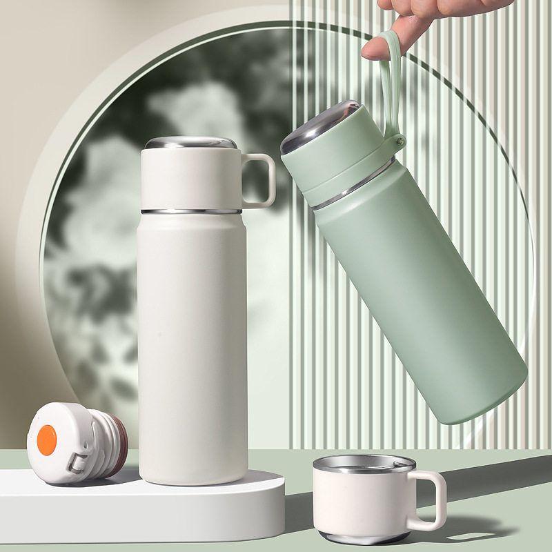 White Steel 316 Large-Capacity Thermos Cup for Men and Women, High-Looking Vacuum Simple Stainless Steel Water Cup, Customized