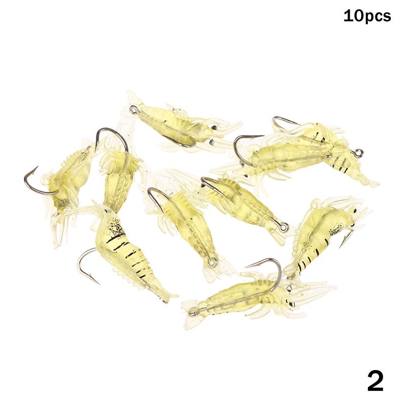 510/20Pcs Goture Shrimp Lures For Freshwater Saltwater, Luminous Shrimp Bait Set With Sharp Hook And Bead