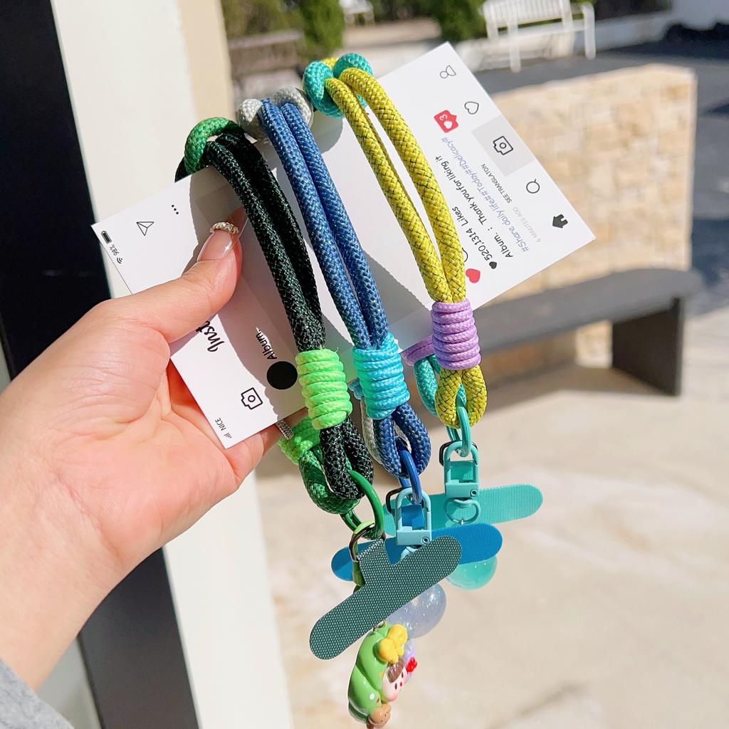 Heart Pendant Glitter Short Lanyard Rope Universal Phone Camera Patch Cord Hands Free Durable Nylon Chain Anti-lost Wrist Strap