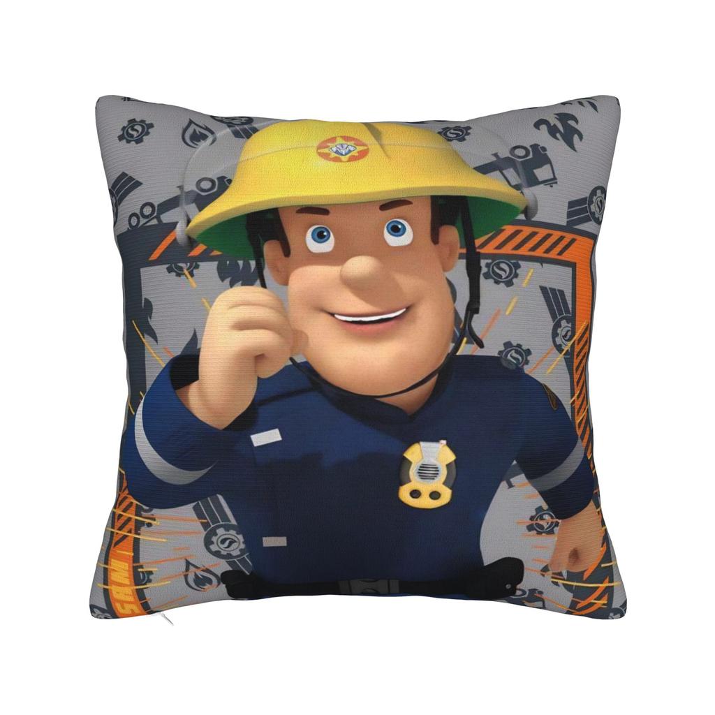 Fireman Sam Square Pillow Case Firefighters Cartoon Cushion Covers Awesome Zippered Decorative Pillowcase for Sofa 40*40cm