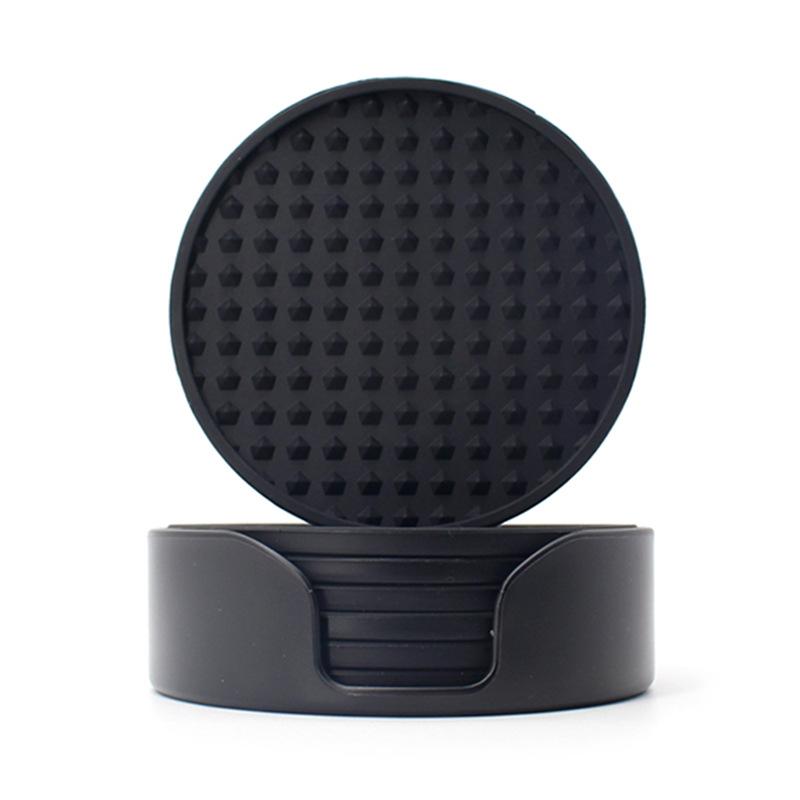 Sottobicchiere Rotondo in Silicone Antiscivolo Spesso Tappetino Isolante per Tazze d'Acqua Calde Set Sottobicchieri per Tazze da Tè