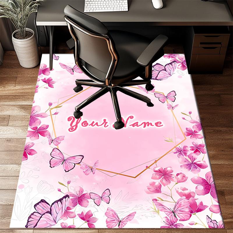 1PC Custom Name Butterfly Dreams Frame Theme Floor Mat Ideal for Living Room, Game Rooms, Office, Bedroom Floor Mat Design