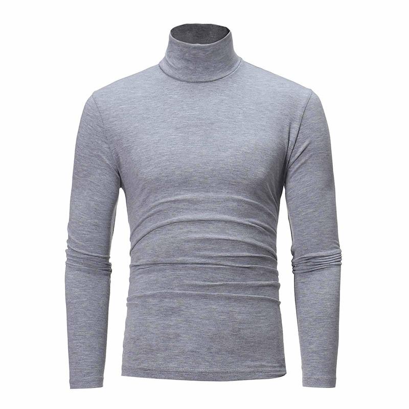 Herre Høst Vinter Turtleneck Langermet Slim Pullover Genser Bluse Topp