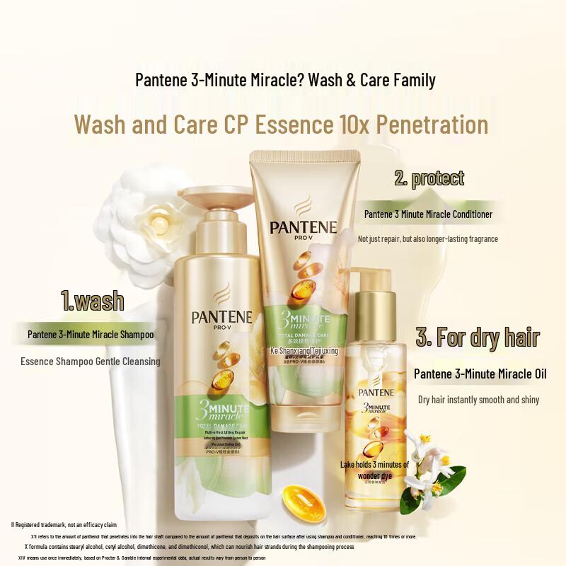 Pantene 3-Minuten-Wunder Jasmin Kamelienöl Kontroll-Shampoo & Spülung Set