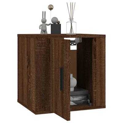 Wall Mounted TV Cabinet Brown Oak Effect 40 X 34.5 X 40 Cm