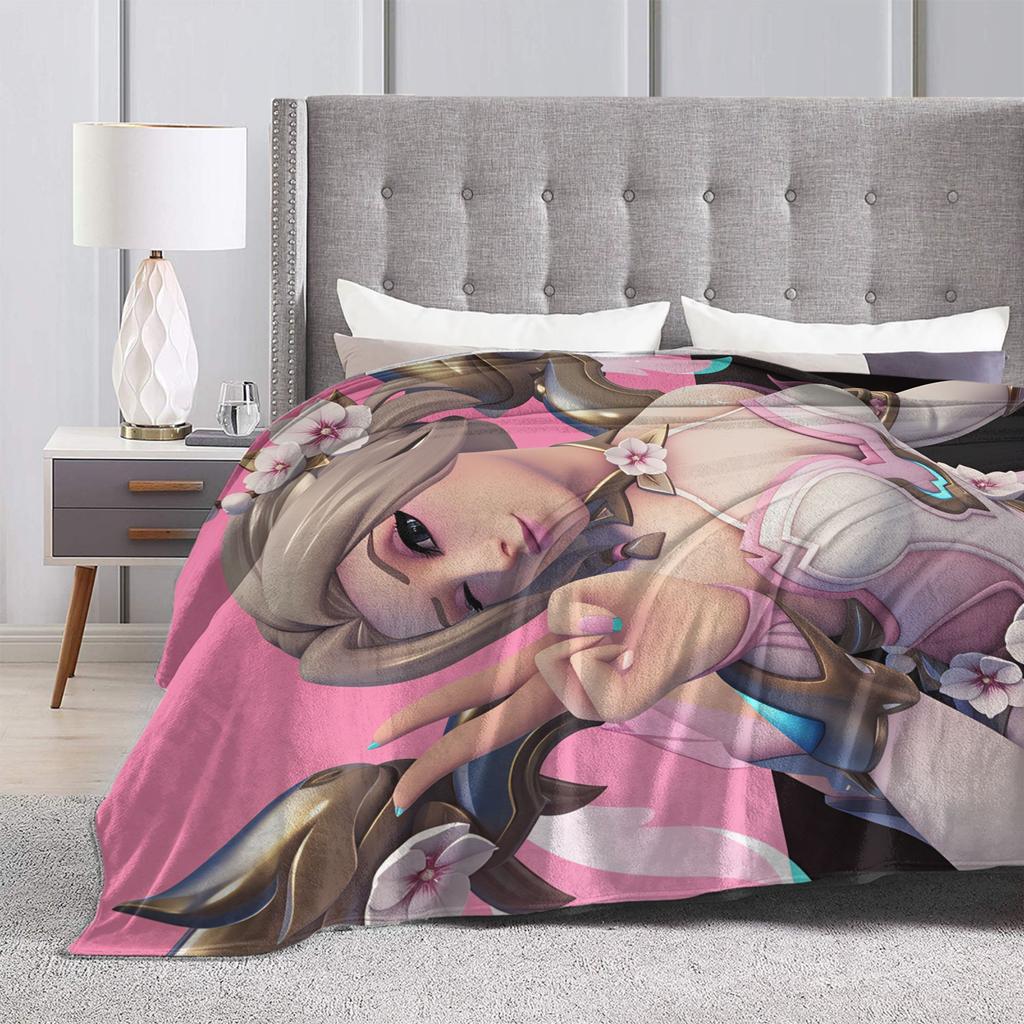 Overwatch Mercy Blankets  Soft Warm Fluffy Plush Bedding Throws For Couch Bed Picnic Flannel Bedspread Bed Cover