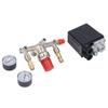 Air Compressor Pressure Valve Kit Vertical Switch Manifold Regulator 90‑120PSI AC 100-240V