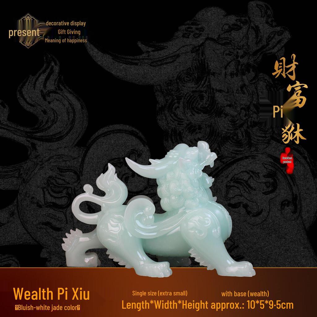 Large Pixiu Jade Ornament Pair for Home, Office, or Store Decor