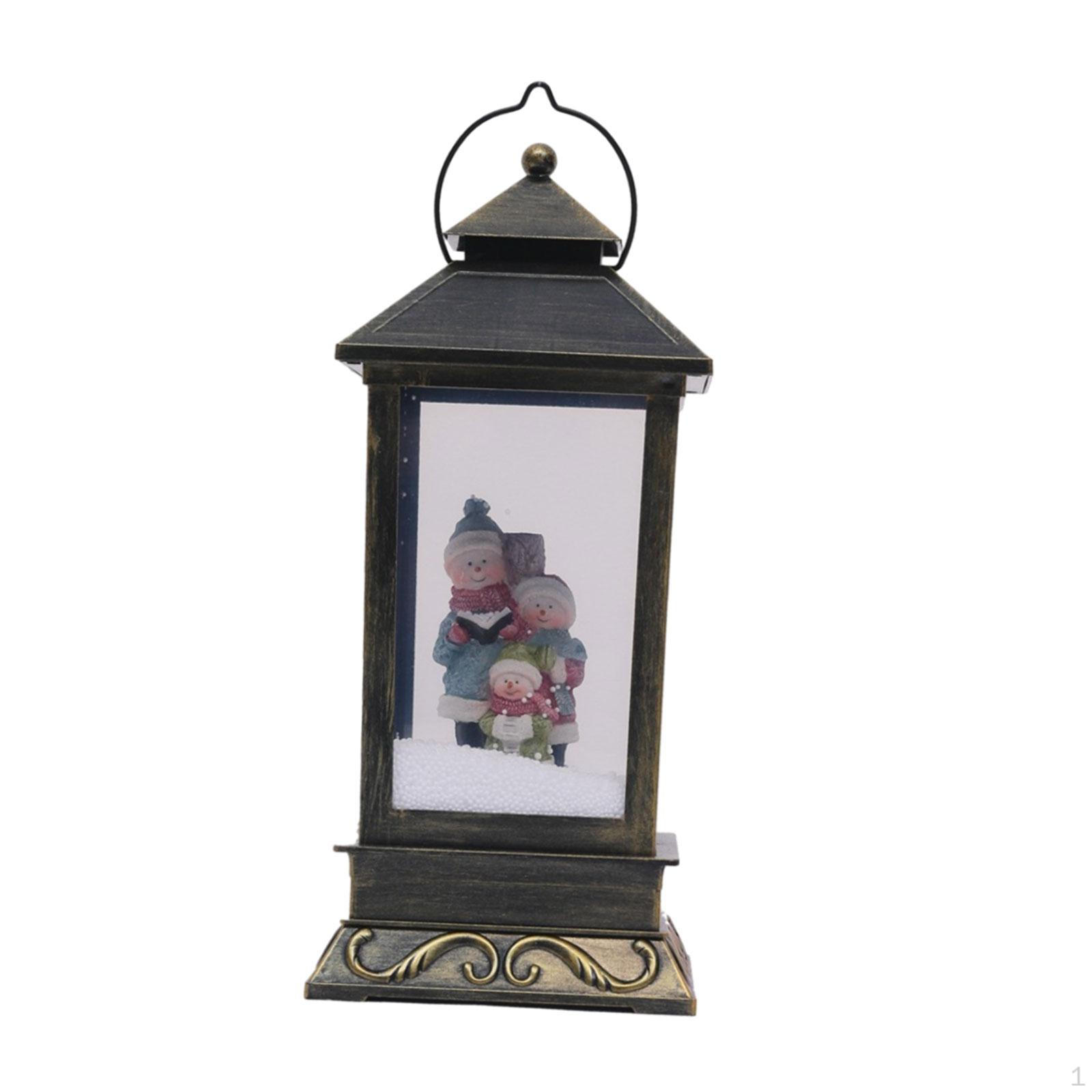 

Christmas Snow Globe Lantern with Music and Light Ornament Table Centerpiece Metallic