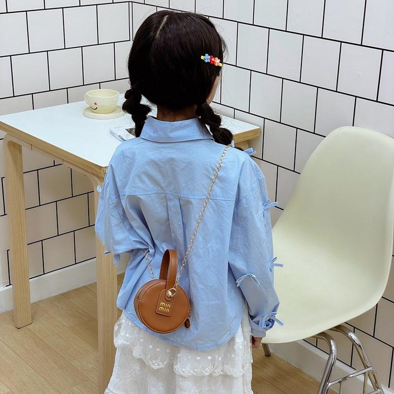 Children Solid Color Cartoon Crossbody Bag Cute Design Polyester Lining Girls