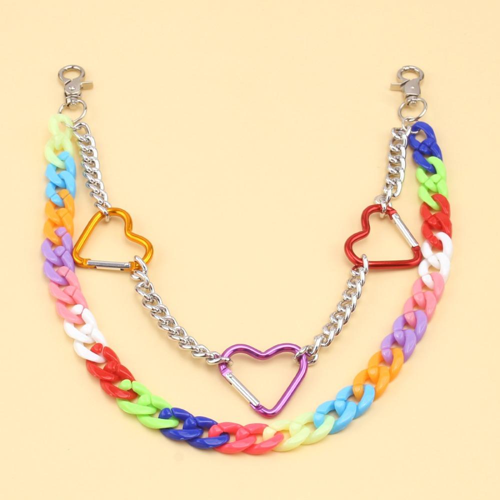 Acrylic Star Belt Chain Double Layer Cross Pants Chain Long Heart Waist Chain Hipster