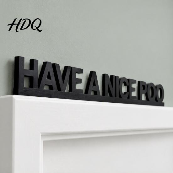 Toilet Decor for Bathroom Have A Nice Poo Door Sign Funny Wooden Over The Decorative Shelf Topper Minimalist Frame Corner Sign Home Restroom