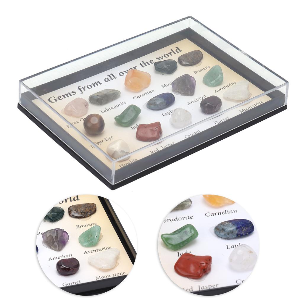 15 Kinds Crystal Gemstones Ornament Colorful Feng Shui Meditation Decoration for Collectors