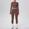 Damen Wolkenartiges Yoga-Anzug-Set: Crop Top & High-Waist Leggings - Schnelltrocknend, Outdoor Laufen & Fitnessbekleidung Zweiteilig