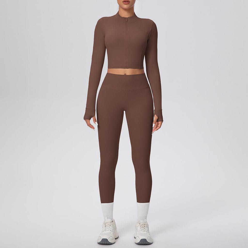 Damen Wolkenartiges Yoga-Anzug-Set: Crop Top & High-Waist Leggings - Schnelltrocknend, Outdoor Laufen & Fitnessbekleidung Zweiteilig