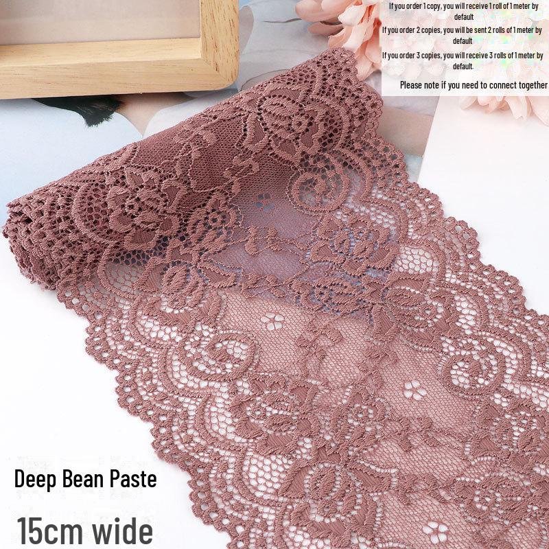 15cm Szeroka Miękka Elastyczna Koronka do Dekoracji Ubrań i Spódnic DIY w Kolorze Białym lub Czarnym