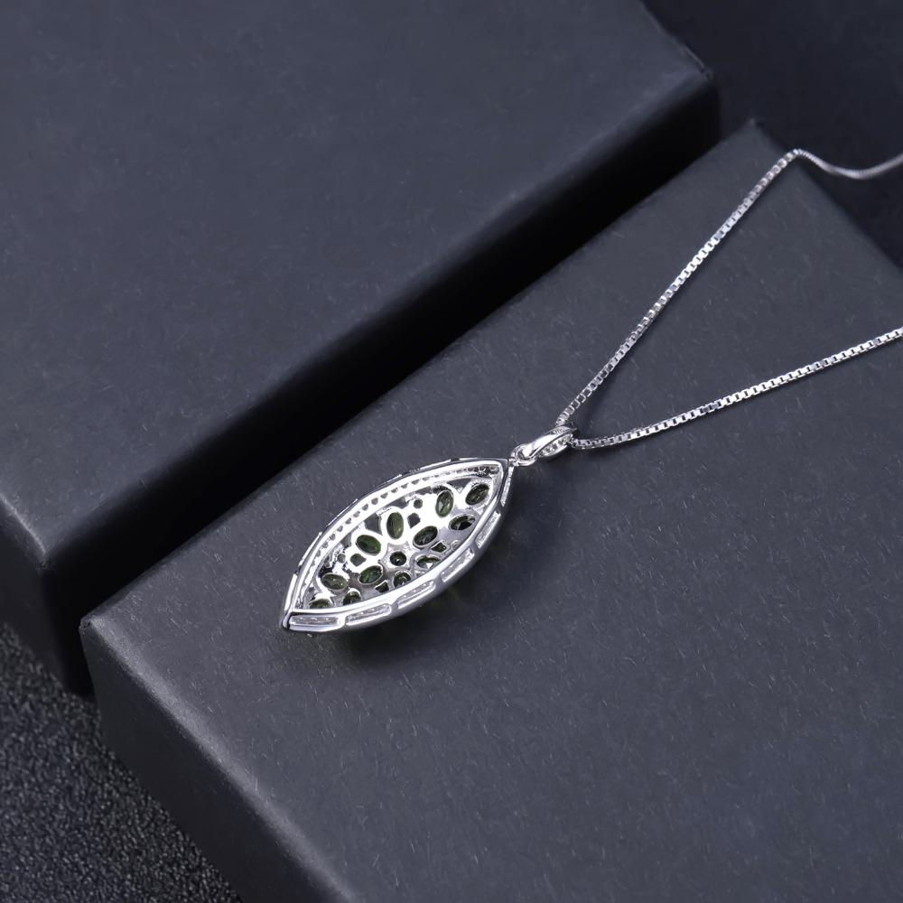 Gb 5 .45ct Natural Chrome Diopside Pendant 100 %925 Sterling Sliver Marquise Vintage Necklace For Women Fine Jewelry