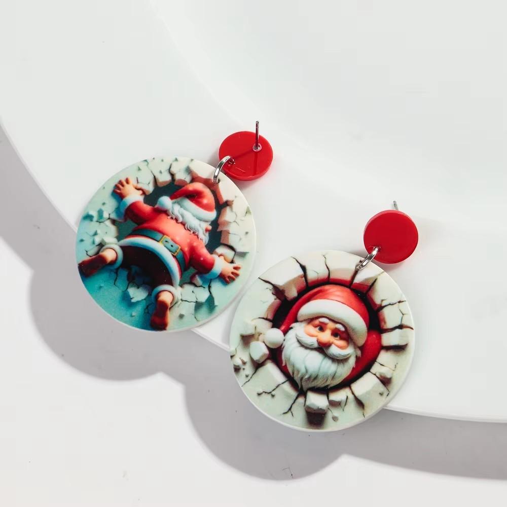

Trendy Christmas Dog Acrylic Print Earrings for Women Cute 2D Santa Claus Gingerbread Man Drop Earring Party Jewelry Xmas Gift