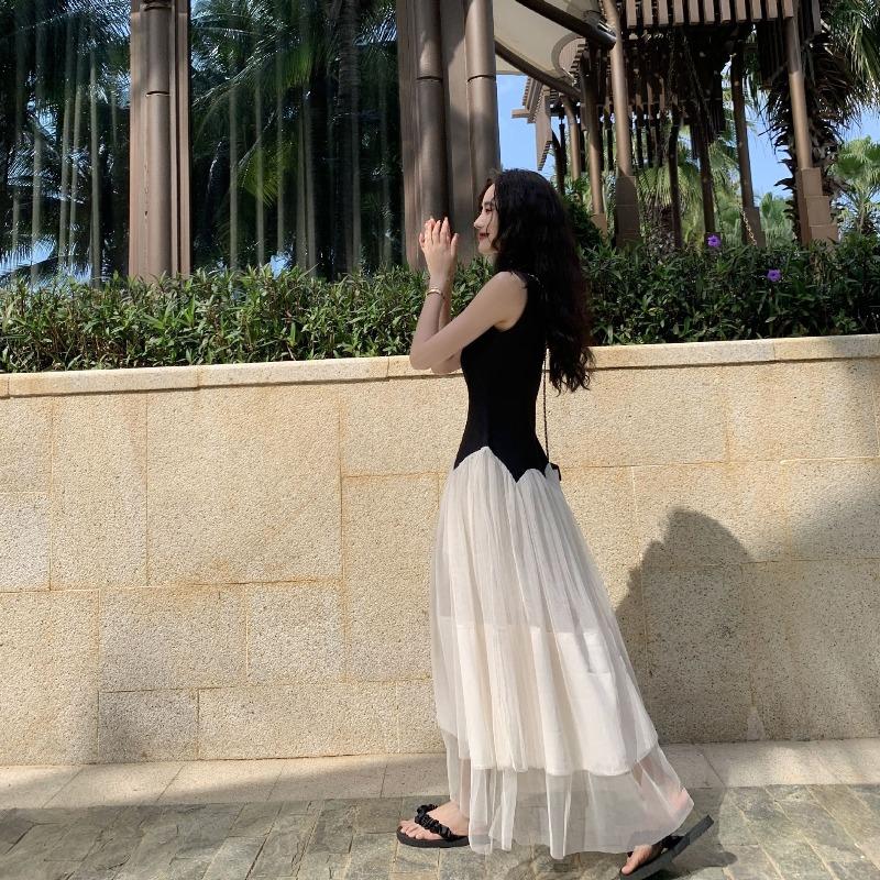 Spring Clothing Light Luxury Heavy Industry Chic Celebrity Long Dress French Temperament Hepburn Dress Dress Dress Women