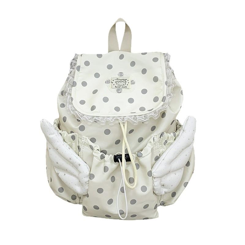 Schulrucksack Großhandel Niedlicher Gepunkteter Rucksack Weiblich Reise Leicht Nischen-Design Mädchen Rucksack Gewürz Schüler Klasse Schultasche