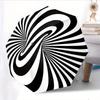 Automatic Folding Umbrella Black and White Swirling Optical Illusion. Portable Collapsible Design, Casual Outdoor Accessory, F