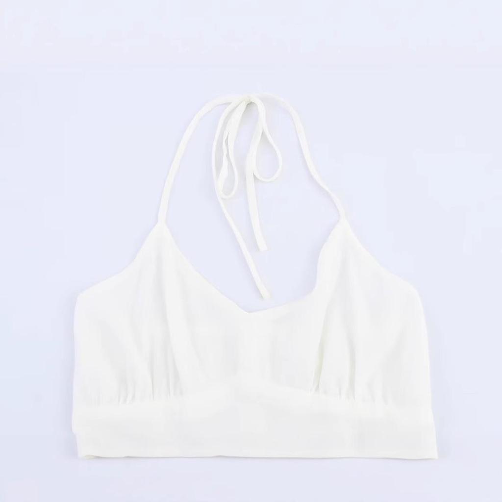 2025 Summer Women's European & American Lace-up Halter Backless Ruffle Long Dress