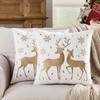 Reindeer Christmas Pillowcase, Winter Snowflake Embroidery Cushion Cover 45x45cm, Cross-border Bestseller