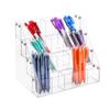 Modern Eco-Friendly Acrylic Multi-Tier Pen Display Stand with Multi-Holes for Retail Display In Stationery Shops