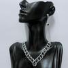 Retro French Full Diamond Necklace Set for Girls - Colorful and Artistic Design, European & American Style