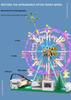 Elektrisches drehendes Riesenrad Bausteine mit bunten Lichtern - Kreatives Konstruktionsspielzeug & Dekoration