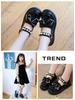 Girls' Black Patent Leather Princess Shoes - Spring/Summer 2025 British Style Performance Footwear