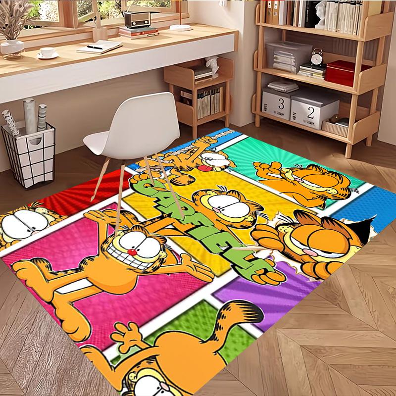 Garfield Print Rug, Washable Floor Carpet, For Entryway Dorm Laundry Room Office Study, Home Decor Birthday Christmas Gift