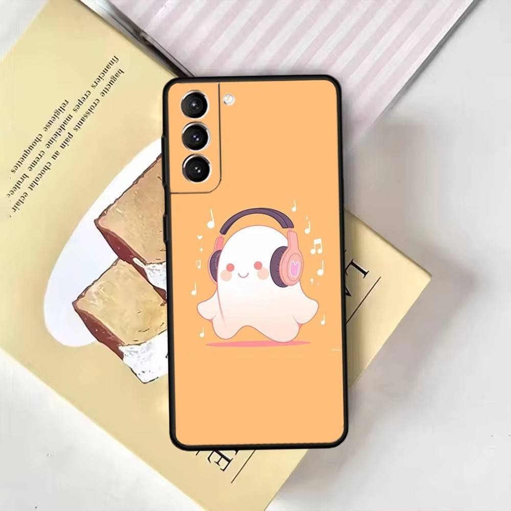 Halloween-Ghost-Cute Phone Case For Samsung GalaxyA13,21s,22,31,32,52,53,71,72,73,Soft Black Cover