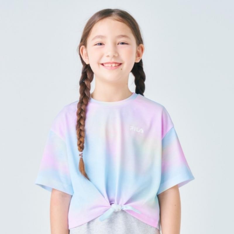 [fila Kids] Dziewczęcy T-shirt Crop Fit z Efektem Gradacji Fk2rsf2206f Epk  q0zFk2rsf2206fEpk